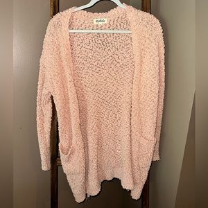 peach popcorn sweater
